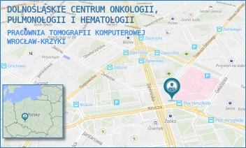 PRACOWNIA TOMOGRAFII KOMPUTEROWEJ - DOLNOŚLĄSKIE CENTRUM ONKOLOGII, PULMONOLOGII I HEMATOLOGII - PL. LUDWIKA HIRSZFELDA 12,  WROCŁAW-KRZYKI