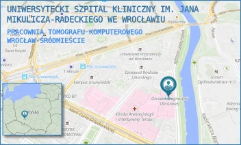 PRACOWNIA TOMOGRAFU KOMPUTEROWEGO - UNIWERSYTECKI SZPITAL KLINICZNY IM. JANA MIKULICZA-RADECKIEGO WE WROCŁAWIU - WYB. LUDWIKA PASTEURA 5,  WROCŁAW-ŚRÓDMIEŚCIE