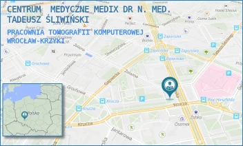 PRACOWNIA TOMOGRAFII KOMPUTEROWEJ - CENTRUM  MEDYCZNE MEDIX DR N. MED. TADEUSZ ŚLIWIŃSKI - PL. LUDWIKA HIRSZFELDA 16-17,  WROCŁAW-KRZYKI