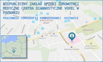 PRACOWNIA TOMOGRAFII KOMPUTEROWEJ - NIEPUBLICZNY ZAKŁAD OPIEKI ZDROWOTNEJ MEDYCZNE CENTRA DIAGNOSTYCZNE VOXEL W POZNANIU - UL. LEOPOLDA MARKIEFKI 87,  KATOWICE