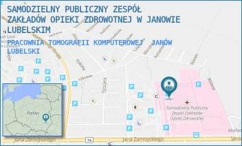 PRACOWNIA TOMOGRAFII KOMPUTEROWEJ - SAMODZIELNY PUBLICZNY ZESPÓŁ ZAKŁADÓW OPIEKI ZDROWOTNEJ W JANOWIE LUBELSKIM - JANA ZAMOYSKIEGO 149,  JANÓW LUBELSKI