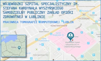 PRACOWNIA TOMOGRAFII KOMPUTEROWEJ - WOJEWÓDZKI SZPITAL SPECJALISTYCZNY IM. STEFANA KARDYNAŁA WYSZYŃSKIEGO SAMODZIELNY PUBLICZNY ZAKŁAD OPIEKI ZDROWOTNEJ W LUBLINIE - AL. KRAŚNICKA 100,  LUBLIN