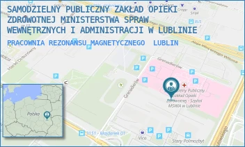 PRACOWNIA REZONANSU MAGNETYCZNEGO - SAMODZIELNY PUBLICZNY ZAKŁAD OPIEKI ZDROWOTNEJ MINISTERSTWA SPRAW WEWNĘTRZNYCH I ADMINISTRACJI W LUBLINIE - GRENADIERÓW 3,  LUBLIN