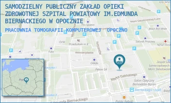 PRACOWNIA TOMOGRAFII KOMPUTEROWEJ - SAMODZIELNY PUBLICZNY ZAKŁAD OPIEKI ZDROWOTNEJ SZPITAL POWIATOWY IM.EDMUNDA BIERNACKIEGO W OPOCZNIE - UL. PARTYZANTÓW 30,  OPOCZNO