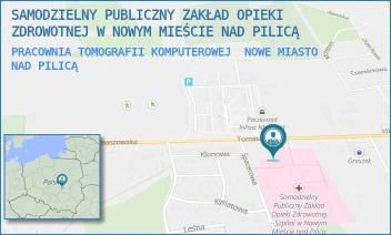 PRACOWNIA TOMOGRAFII KOMPUTEROWEJ - SAMODZIELNY PUBLICZNY ZAKŁAD OPIEKI ZDROWOTNEJ W NOWYM MIEŚCIE NAD PILICĄ - TOMASZOWSKA 43,  NOWE MIASTO NAD PILICĄ