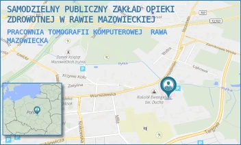 PRACOWNIA TOMOGRAFII KOMPUTEROWEJ - SAMODZIELNY PUBLICZNY ZAKŁAD OPIEKI ZDROWOTNEJ W RAWIE MAZOWIECKIEJ - UL. WARSZAWSKA 14,  RAWA MAZOWIECKA