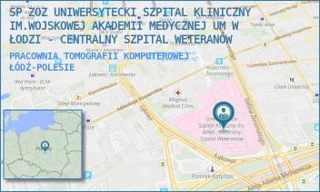 PRACOWNIA TOMOGRAFII KOMPUTEROWEJ - SP ZOZ UNIWERSYTECKI SZPITAL KLINICZNY NR 2 UNIWERSYTETU MEDYCZNEGO  W ŁODZI - UL. STEFANA ŻEROMSKIEGO 113,  ŁÓDŹ-POLESIE