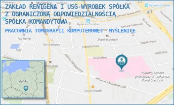 PRACOWNIA TOMOGRAFII KOMPUTEROWEJ - DIAGNOSTYKA WYROBEK SPÓŁKA Z OGRANICZONĄ ODPOWIEDZIALNOŚCIĄ - UL. SZPITALNA 2,  MYŚLENICE