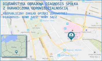 NIEPUBLICZNY ZAKŁAD OPIEKI ZDROWOTNEJ DIAGNOSIS- NOWY SĄCZ - DIAGNOSTYKA OBRAZOWA DIAGNOSIS SPÓŁKA Z OGRANICZONĄ ODPOWIEDZIALNOŚCIĄ - MŁYŃSKA 5,  NOWY SĄCZ