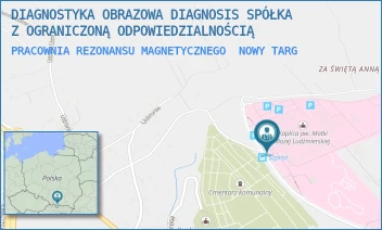 PRACOWNIA REZONANSU MAGNETYCZNEGO - DIAGNOSTYKA OBRAZOWA DIAGNOSIS SPÓŁKA Z OGRANICZONĄ ODPOWIEDZIALNOŚCIĄ - SZPITALNA 14,  NOWY TARG