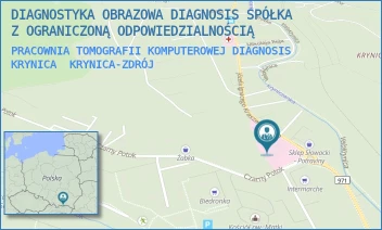 PRACOWNIA TOMOGRAFII KOMPUTEROWEJ DIAGNOSIS KRYNICA - DIAGNOSTYKA OBRAZOWA DIAGNOSIS SPÓŁKA Z OGRANICZONĄ ODPOWIEDZIALNOŚCIĄ - UL. JÓZEFA IGNACEGO KRASZEWSKIEGO 142, KRYNICA-ZDRÓJ