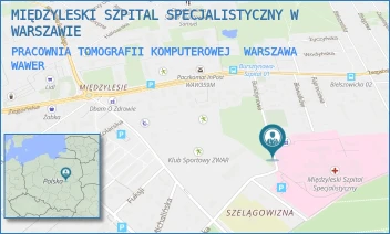 PRACOWNIA TOMOGRAFII KOMPUTEROWEJ - MIĘDZYLESKI SZPITAL SPECJALISTYCZNY W WARSZAWIE - BURSZTYNOWA 2,  WARSZAWA WAWER