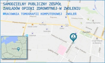 PRACOWNIA TOMOGRAFII KOMPUTEROWEJ - SAMODZIELNY PUBLICZNY ZESPÓŁ ZAKŁADÓW OPIEKI ZDROWOTNEJ W ZWOLENIU - W.JAGIEŁŁY 12,  ZWOLEŃ