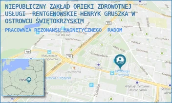 PRACOWNIA REZONANSU MAGNETYCZNEGO - NIEPUBLICZNY ZAKŁAD OPIEKI ZDROWOTNEJ USŁUGI RENTGENOWSKIE HENRYK GRUSZKA - GEN. LEOPOLDA OKULICKIEGO 76,  RADOM