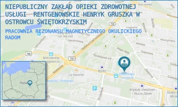 PRACOWNIA REZONANSU MAGNETYCZNEGO OKULICKIEGO - NIEPUBLICZNY ZAKŁAD OPIEKI ZDROWOTNEJ USŁUGI RENTGENOWSKIE HENRYK GRUSZKA - GEN. LEOPOLDA OKULICKIEGO 76,  RADOM