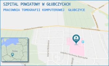 PRACOWNIA TOMOGRAFII KOMPUTEROWEJ - SZPITAL POWIATOWY W GŁUBCZYCACH - UL. MARII SKŁODOWSKIEJ CURIE 26,  GŁUBCZYCE
