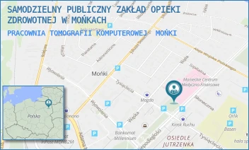 PRACOWNIA TOMOGRAFII KOMPUTEROWEJ - SAMODZIELNY PUBLICZNY ZAKŁAD OPIEKI ZDROWOTNEJ W MOŃKACH - NIEPODLEGŁOŚCI 9,  MOŃKI