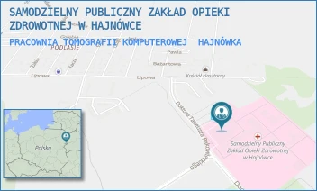 PRACOWNIA TOMOGRAFII KOMPUTEROWEJ - SAMODZIELNY PUBLICZNY ZAKŁAD OPIEKI ZDROWOTNEJ W HAJNÓWCE - DOC. ADAMA DOWGIRDA 9,  HAJNÓWKA