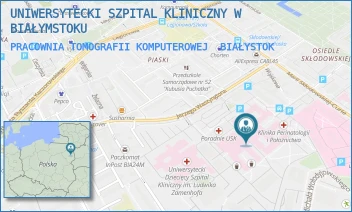 PRACOWNIA TOMOGRAFII KOMPUTEROWEJ - UNIWERSYTECKI SZPITAL KLINICZNY W BIAŁYMSTOKU - M.C.SKŁODOWSKIEJ 24A,  BIAŁYSTOK