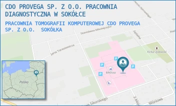 PRACOWNIA TOMOGRAFII KOMPUTEROWEJ CDO PROVEGA SP. Z O.O. - CDO PROVEGA SP. Z O.O. PRACOWNIA DIAGNOSTYCZNA W SOKÓŁCE - SIKORSKIEGO 40,  SOKÓŁKA