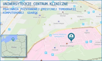 PRACOWNIA POZYTONOWEJ EMISYJNEJ TOMOGRAFII KOMPUTEROWEJ - UNIWERSYTECKIE CENTRUM KLINICZNE - UL. DĘBINKI 7,  GDAŃSK