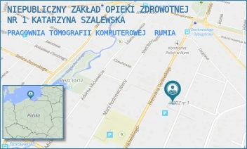 PRACOWNIA TOMOGRAFII KOMPUTEROWEJ - NIEPUBLICZNY ZAKŁAD OPIEKI ZDROWOTNEJ NR 1 KATARZYNA SZALEWSKA - UL. CZESŁAWA MIŁOSZA 3,  RUMIA