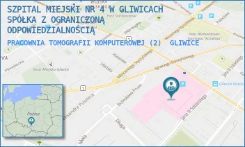 PRACOWNIA TOMOGRAFII KOMPUTEROWEJ (2) - SZPITAL MIEJSKI W GLIWICACH SPÓŁKA Z OGRANICZONĄ ODPOWIEDZIALNOŚCIĄ - UL. TADEUSZA KOŚCIUSZKI 29,  GLIWICE