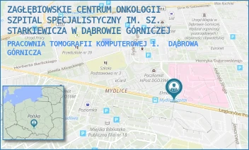 PRACOWNIA TOMOGRAFII KOMPUTEROWEJ 1. - ZAGŁĘBIOWSKIE CENTRUM ONKOLOGII SZPITAL SPECJALISTYCZNY IM. SZ. STARKIEWICZA W DĄBROWIE GÓRNICZEJ - UL. SZPITALNA 13,  DĄBROWA GÓRNICZA