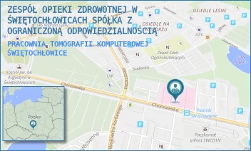 PRACOWNIA TOMOGRAFII KOMPUTEROWEJ - ZESPÓŁ OPIEKI ZDROWOTNEJ W ŚWIĘTOCHŁOWICACH SPÓŁKA Z OGRANICZONĄ ODPOWIEDZIALNOŚCIĄ W RESTRUKTURYZACJI - UL. CHORZOWSKA 36,  ŚWIĘTOCHŁOWICE