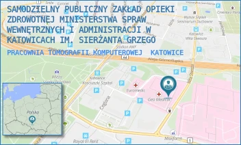 PRACOWNIA TOMOGRAFII KOMPUTEROWEJ - SAMODZIELNY PUBLICZNY ZAKŁAD OPIEKI ZDROWOTNEJ MINISTERSTWA SPRAW WEWNĘTRZNYCH I ADMINISTRACJI W KATOWICACH IM. SIERŻANTA GRZEGO - UL. WITA STWOSZA 39-41,  KATOWICE