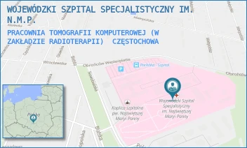 PRACOWNIA TOMOGRAFII KOMPUTEROWEJ (W ZAKŁADZIE RADIOTERAPII) - WOJEWÓDZKI SZPITAL SPECJALISTYCZNY IM. N.M.P. - UL. BIALSKA 104/118,  CZĘSTOCHOWA