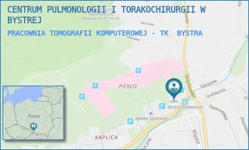 PRACOWNIA TOMOGRAFII KOMPUTEROWEJ - TK - CENTRUM PULMONOLOGII I TORAKOCHIRURGII W BYSTREJ - UL. JULIANA FAŁATA 2,  BYSTRA