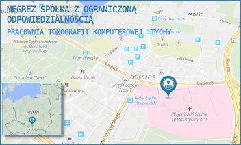PRACOWNIA TOMOGRAFII KOMPUTEROWEJ - MEGREZ SPÓŁKA Z OGRANICZONĄ ODPOWIEDZIALNOŚCIĄ - UL. EDUKACJI 102,  TYCHY