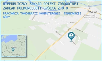 PRACOWNIA TOMOGRAFII KOMPUTEROWEJ - NIEPUBLICZNY ZAKŁAD OPIEKI ZDROWOTNEJ ZAKŁAD PULMONOLOGII SPÓŁKA Z O.O - UL. LIPOWA 3,  TARNOWSKIE GÓRY