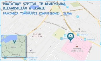 PRACOWNIA TOMOGRAFII KOMPUTEROWEJ - POWIATOWY SZPITAL IM.WŁADYSŁAWA BIEGAŃSKIEGO W IŁAWIE - GEN. WŁADYSŁAWA ANDERSA 3, IŁAWA