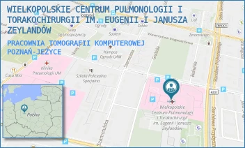 PRACOWNIA TOMOGRAFII KOMPUTEROWEJ - WIELKOPOLSKIE CENTRUM PULMONOLOGII I TORAKOCHIRURGII IM. EUGENII I JANUSZA ZEYLANDÓW - SZAMARZEWSKIEGO 62,  POZNAŃ-JEŻYCE