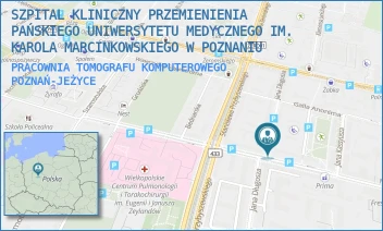 PRACOWNIA TOMOGRAFU KOMPUTEROWEGO - SZPITAL KLINICZNY PRZEMIENIENIA PAŃSKIEGO UNIWERSYTETU MEDYCZNEGO IM. KAROLA MARCINKOWSKIEGO W POZNANIU - AUGUSTYNA SZAMARZEWSKIEGO 84,  POZNAŃ-JEŻYCE