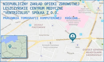 PRACOWNIA TOMOGRAFII KOMPUTEROWEJ - NIEPUBLICZNY ZAKŁAD OPIEKI ZDROWOTNEJ LESZCZYŃSKIE CENTRUM MEDYCZNE "VENTRICULUS" SPÓŁKA Z O.O. - KSIĘDZA JÓZEFA SURZYŃSKIEGO 11B,  KOŚCIAN