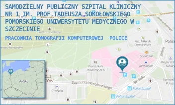 PRACOWNIA TOMOGRAFII KOMPUTEROWEJ - UNIWERSYTECKI SZPITAL KLINICZNY NR 1 IM. PROF. TADEUSZA SOKOŁOWSKIEGO PUM W SZCZECINIE - SIEDLECKA 2, POLICE